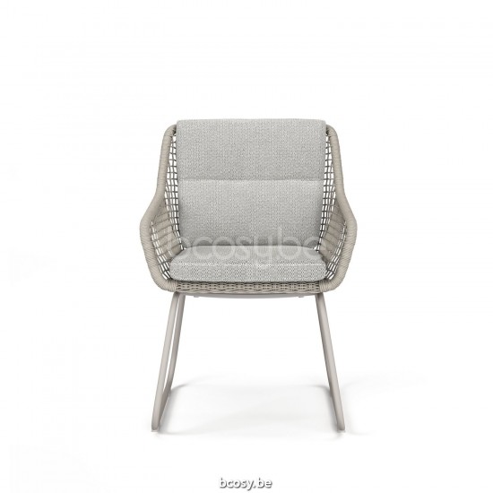 Jati Kebon Alden Tuinstoel met armleuningen Sunproof taupe fontelina 165 grey taupe quick dry foam Zandkleur Koord Beige uni.