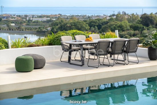 Jati&Kebon Alden Tuinarmstoelen Antraciet mat aluminium Antraciet.