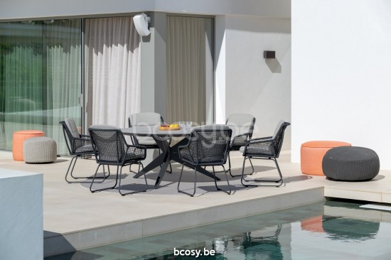 Jati&Kebon Alden fauteuils de jardin avec accoudoirs Aluminium anthracite mat anthracite.