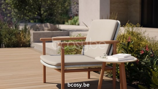 Jati Kebon Ronda Side Table Alu Sand Mat Ceramic Chianca 12 mm D45.