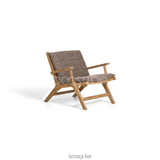 Jati Kebon Koozy Lounge Chair with Arms Teak Natural Smooth.