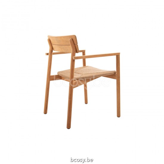 Jati Kebon Lynn Teak Chaise de jardin avec accoudoirs.
