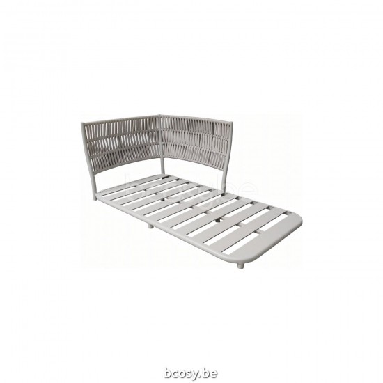Jati Kebon Cala Sofa Left Lounger Alu Dune Mat Rope Linnen 20mm Line Weaving.