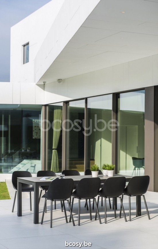 Jati Kebon Galati Tuinstoel Bijzetstoel Antraciet mat aluminium.