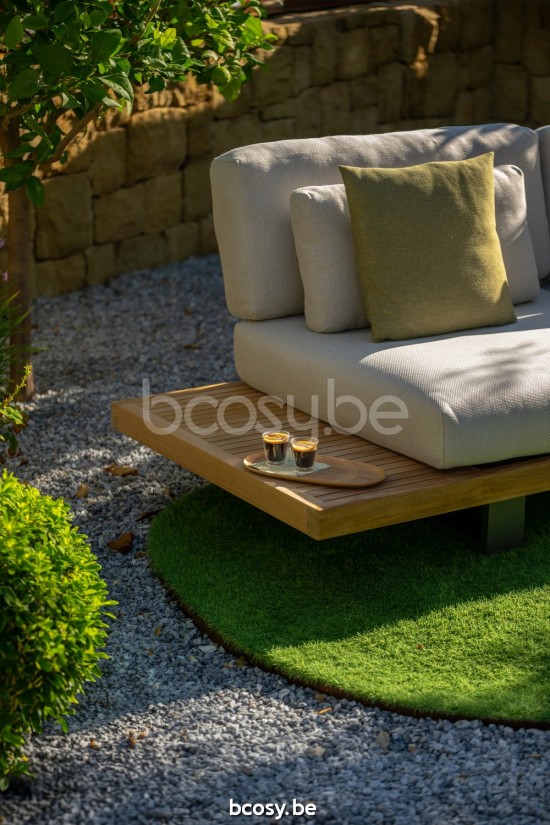 Jati Kebon Truro Salon de Jardin Base salon 3 places + 1 pièce en teck Aluminium anthracite mat.