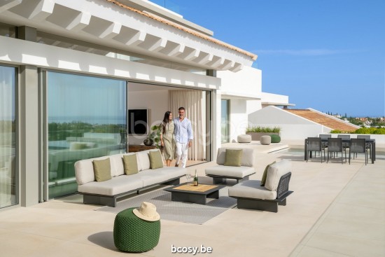 Jati Kebon Danli Gartentisch Aluminium anthrazit matt Tischplatte Keramik Black marble.