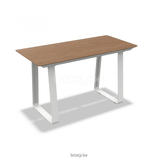 Jati Kebon Elko Bar Table Alu White Mat Teak Wood 180X80.