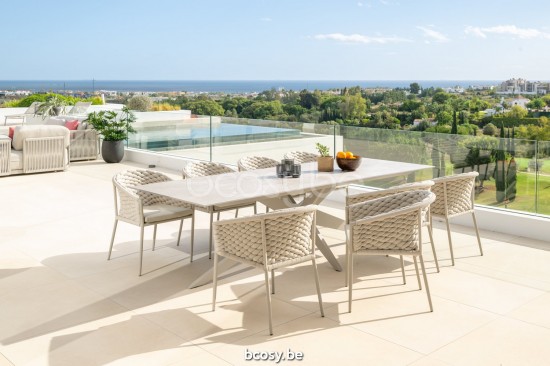 Jati Kebon Yate Gartentisch Sandmattes Aluminium Tischplatte Keramik Chianca 12mm.