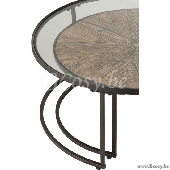 J Line Jline Set Von 2 Beistelltischen Rund Metall Schwarz couchtische Kaffeetische