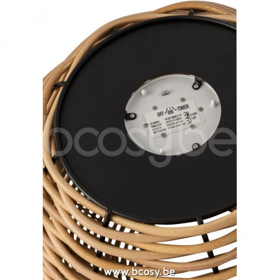 J Line Jline Lantern Woven Led Plastic Natural Medium lanterns