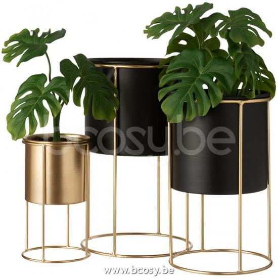 J Line Jline Flowerpot On Foot Metal Black Large flowerpots