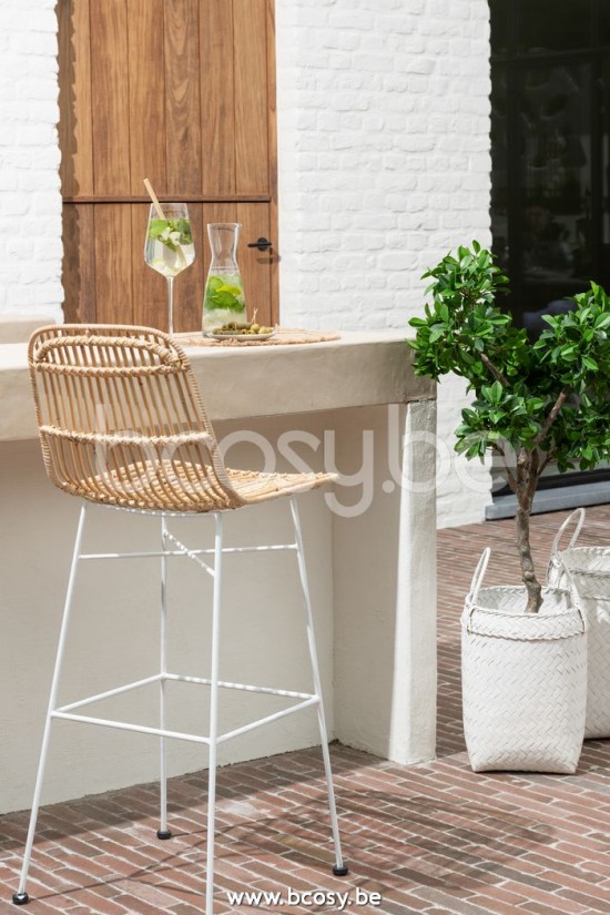 Jline Set De 3 Cestas Cuadrado Rotan Blanco