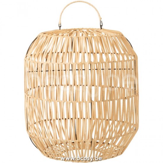 J Line 10860 Lampkap Cyclinder Rotan Naturel L35xB35xH40 Lampekappen Lampenkappen Binnenverlichting
