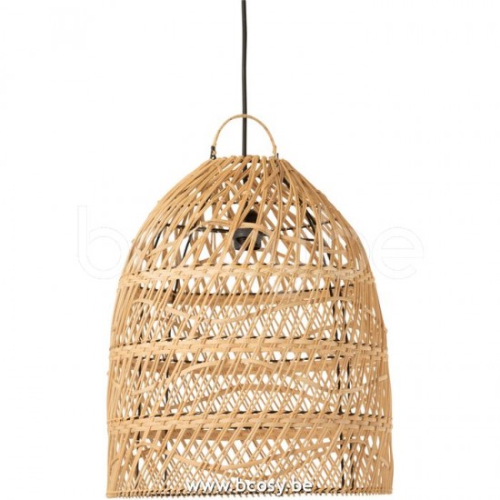 J Line 10863 Lampkap Golven Rotan Naturel L40xB40xH45 Lampekappen Lampenkappen Binnenverlichting
