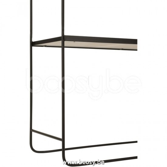 J Line Jline Console Marmer 2 Planken Mdf Ijzer Zwart