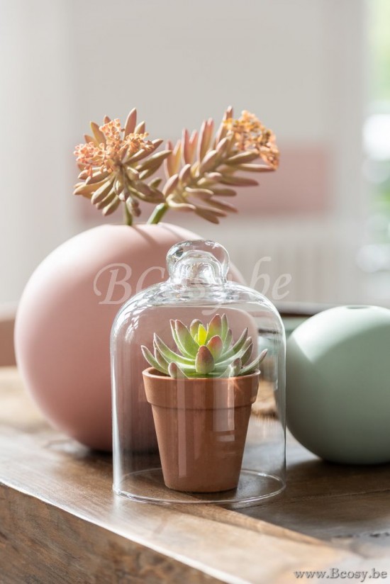 J Line Jline Vaso Palla Ceramica Opaco Rosa Pastello Medium Jarron Bola Ceramica Rosado Pastel Medium