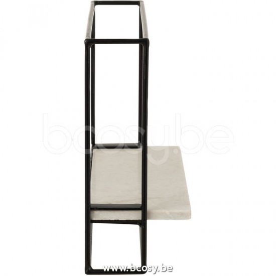 armoires etageres rayons Jolipa J Line Jline Etagere Murale 1 Planche Fer Marbre Noir Blanc Small