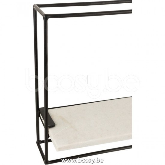 J Line Jline Wall Rack 1Plank Iron Marble Black White Small cupboard racks