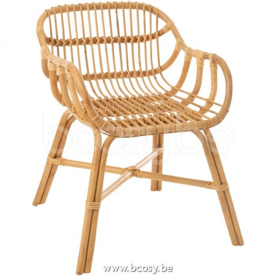 J Line 11252 Stoel Ana Rotan Naturel L61xB56xH82 stoelen eetkamerstoelen eethoekstoelen eettafelstoelen eetstoelen