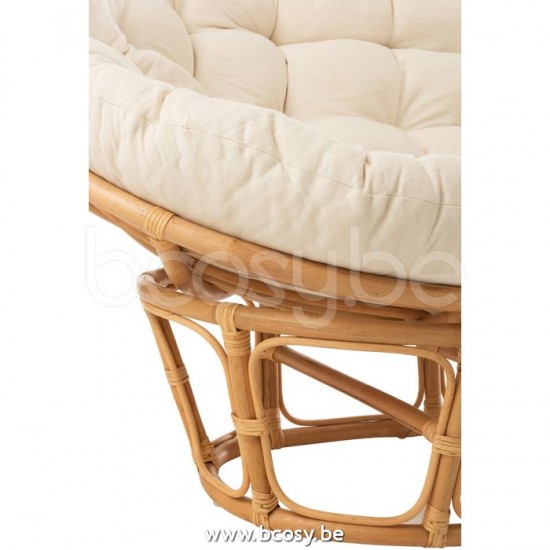 J Line Jline Seat Roni With Cushion Rattan Natural White seat