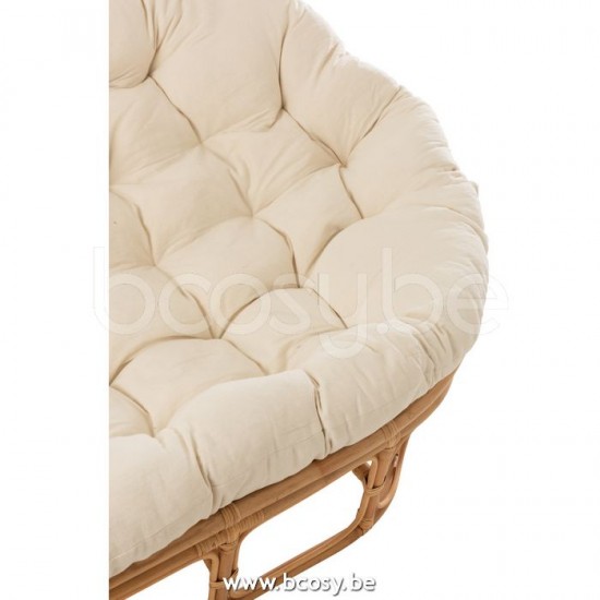 J Line Jline Sessel Roni Kissen Rattan Naturell Weiß sessel couch