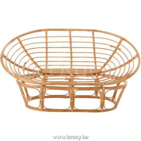 Jline Sofa Roni Con Almohada Cana Natural Blanco