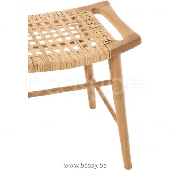 J Line Jline Krukje Alis Teak Hout Naturel runde hockern taburetts taburete