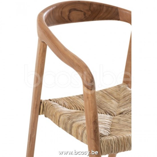 J Line Jline Sedia Ana Legno Teak Marrone Silla Ana Teak Madera Marron