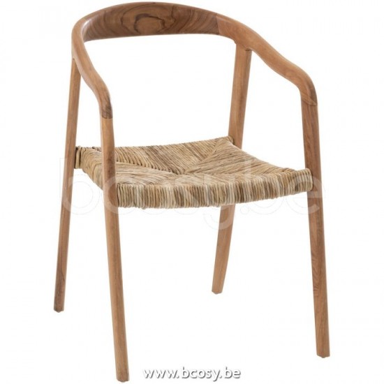 J Line 11281 Stoel Ana Teak Hout Bruin L53xB53xH70 stoelen eetkamerstoelen eethoekstoelen eettafelstoelen eetstoelen
