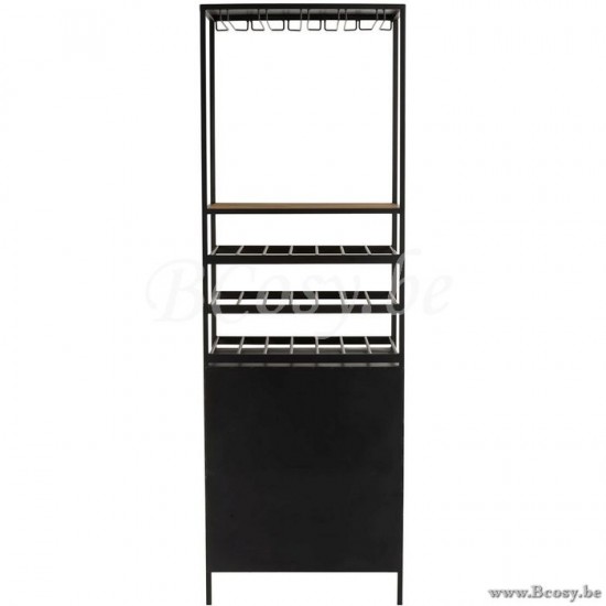 J Line Jline Kast Voor Wijnflessen Glazen Metaal Hout Naturel