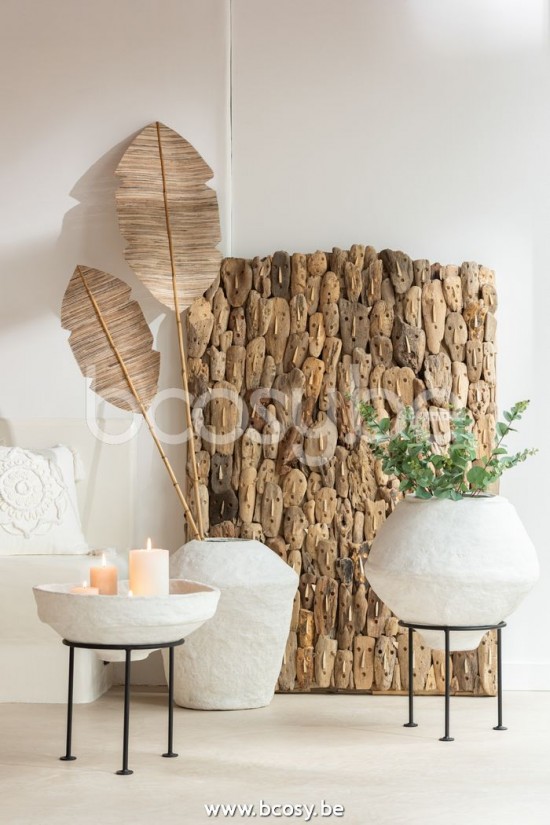 J Line Jline Foglia Decorativa Bambu Foglie Di Banano Naturale Large Hoja Deco Bambu Hojas De Platano Natural Small
