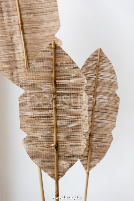 J Line Jline Blad Deco Bamboe Bananen Bladeren Naturel Small