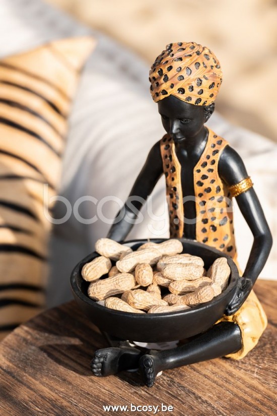 Jline Chico Sentado Resina Negro Marron.