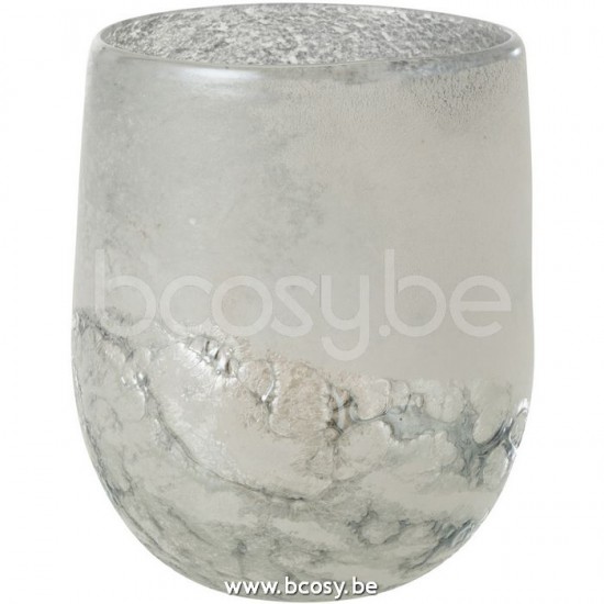 J Line 11514 Windlicht Scavo Glas Grijs Large L19xB19xH22 windlichten