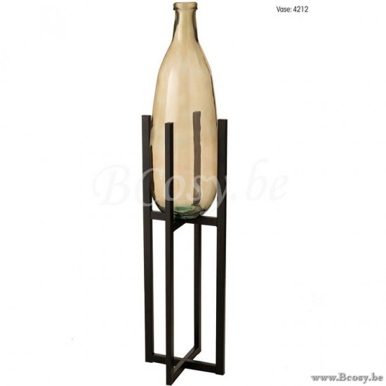 cachepots de fleur Jolipa Jline Pied Pour Cache Pot Panier Elsa Metal Noir Large