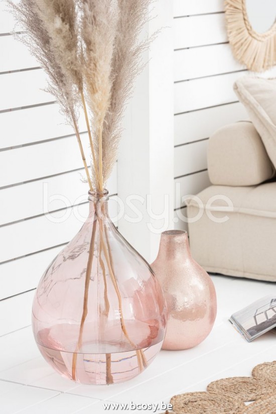 J Line Jline Vaso Lisboa Vetro Salmone Large Jarron Lisboa Cristal Salmon Large