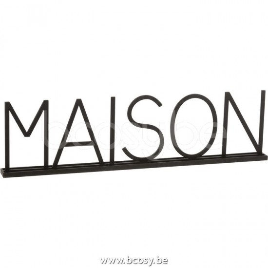 J Line 12142 Maison Metaal Zwart L82xB5xH22 letters