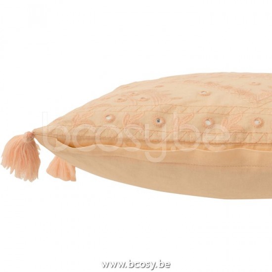 coussins Jolipa J Line Jline Coussin Ibiza Floche Coton Pamplemousse