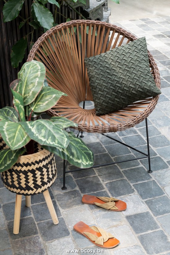 J Line Jline Kissen Gewoben Polyester Grün kissen