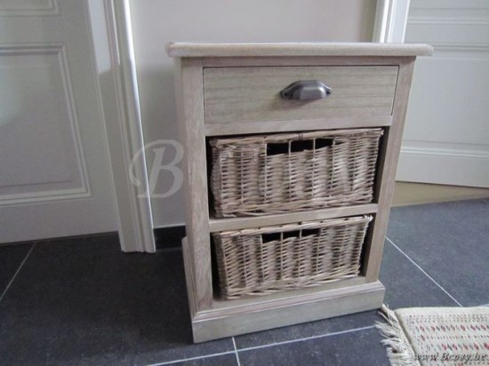 J Line Jline Nachttisch 2Korb 1Schubl Hz Grey W nachttische nachtschrank nachtschraenke bedschrank bedschraenke