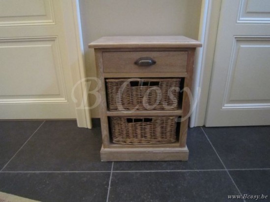 table de nuit avec paniers J Line tables de nuit chevet Jolipa Jline Table De Nuit 2Pan 1Tir Bs Grey W