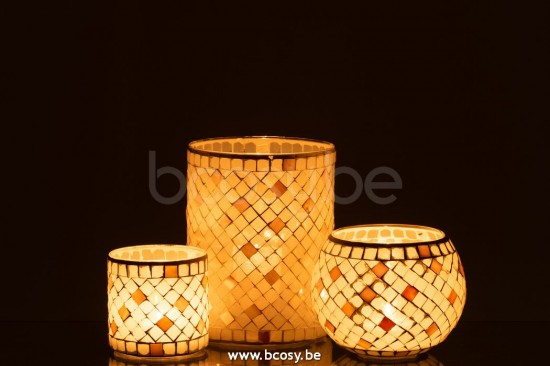 J Line Jline Teelichthalter Mosaik Gerade Glas Grau Perle Large t lichthalter teelichtleuchter teelichte