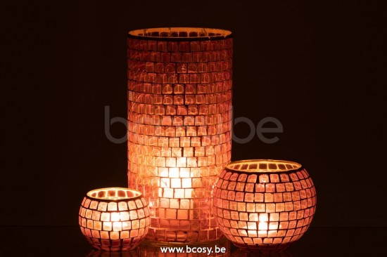 J Line Jline Vase Mosaik Rund Glas Lila vases