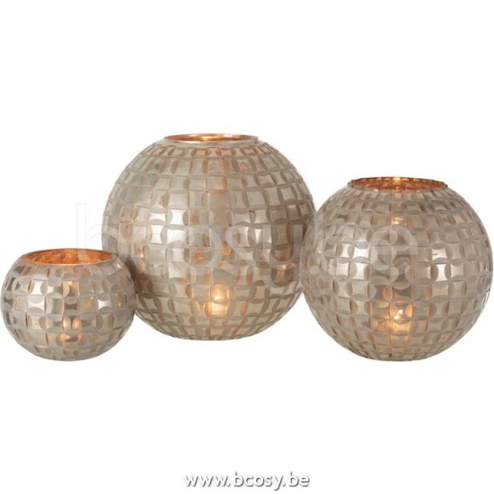 J Line Jline Tealight Holder Alara Glass Grey Large tea lights holders