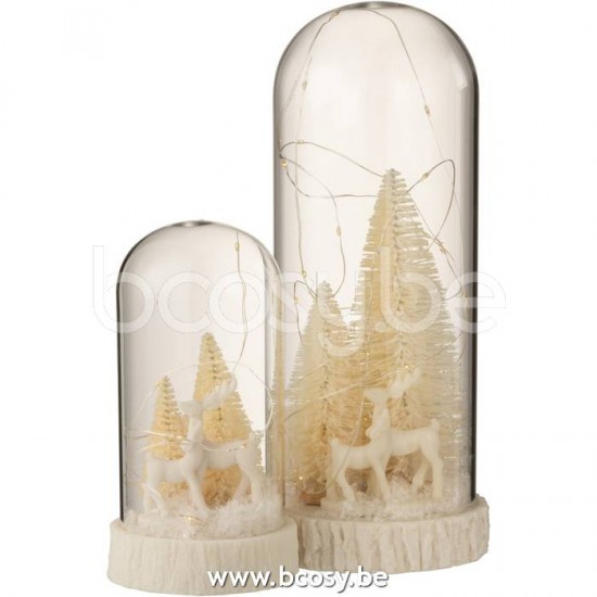 J Line Jline Jolipa 15142 Stolp Hoog Led Herten Glas Resin Wit Large