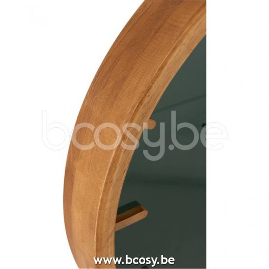 horloges murales Jolipa J Line Jline Horloge Murale Ronde Bois Verre Marron Noir Small
