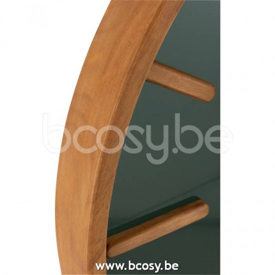 horloges murales Jolipa J Line Jline Horloge Murale Ronde Bois Verre Marron Noir Medium