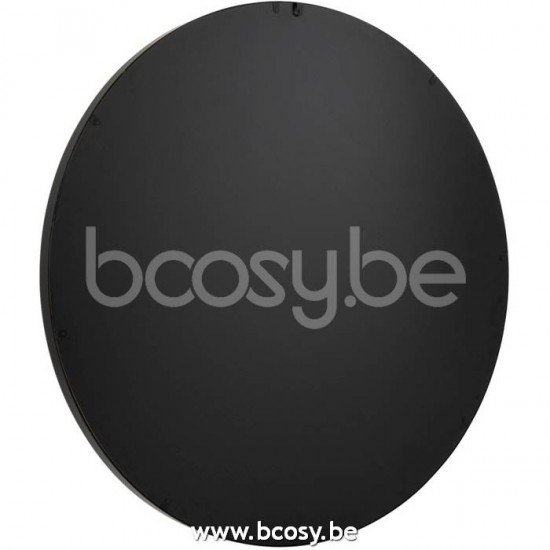 J Line Jline Jolipa 15209 Spiegel Rond Hoge Rand Metaal Glas Zwart Large