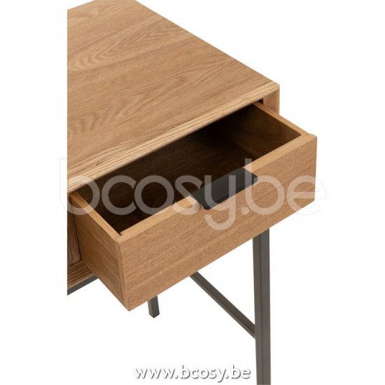 J Line Jline Console 3 Cassetti Legno Metallo Naturale Consola 3 Cajones Madera Metal Natural