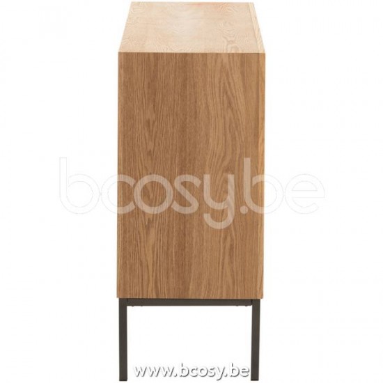 armoires avec portes et tirroirs Jolipa J Line Jline Armoire Sur Pied 2 Portes Bois Metal Naturel